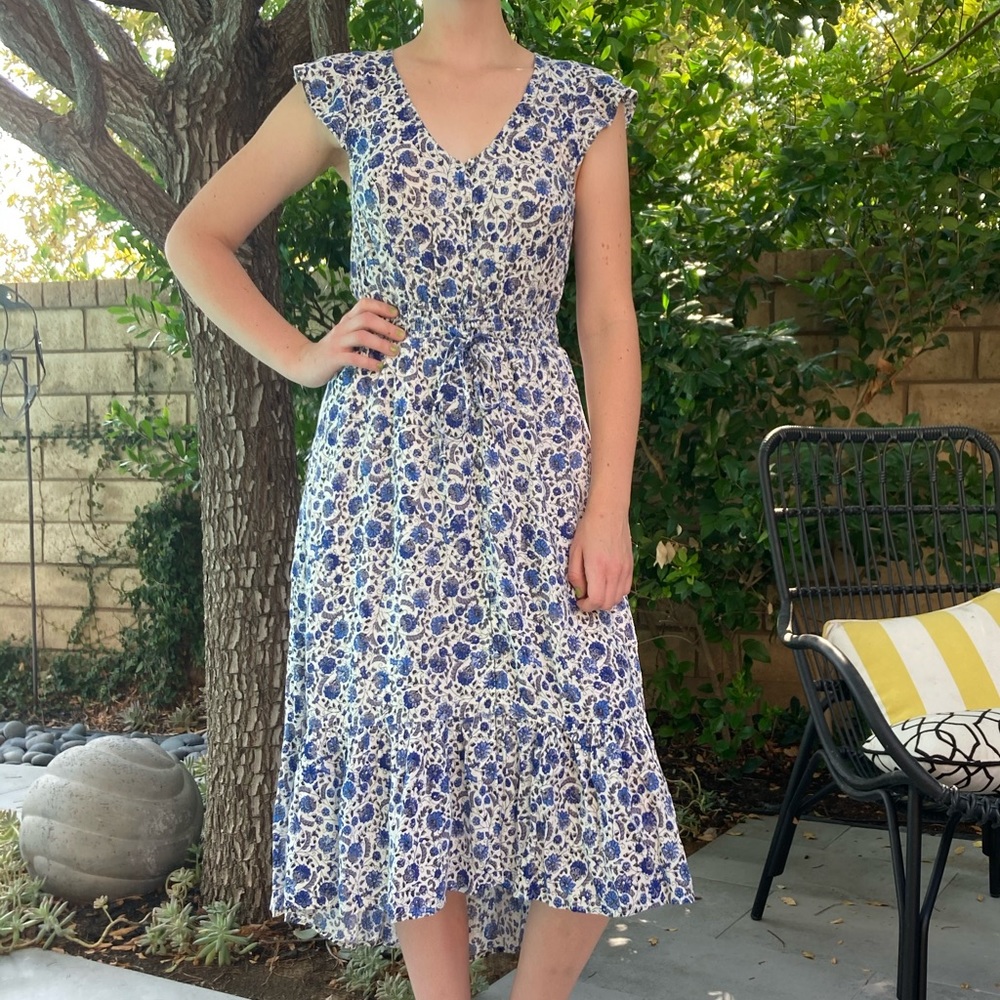Lucky Brand Blue Ditsy Flower Dress